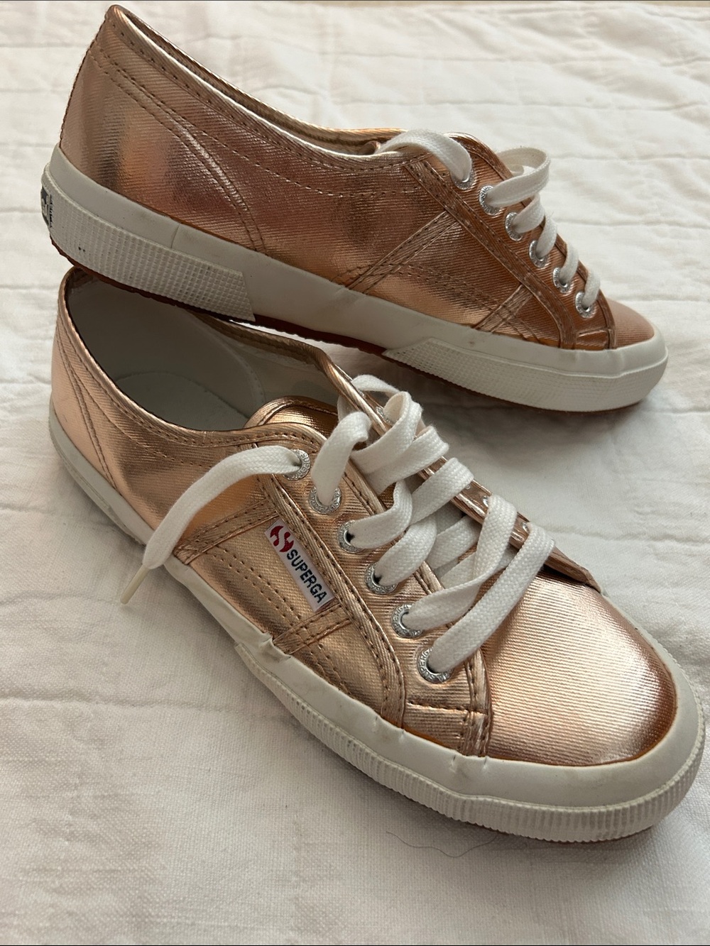 Superga Metallic Rose Gold Low-Top Sneakers